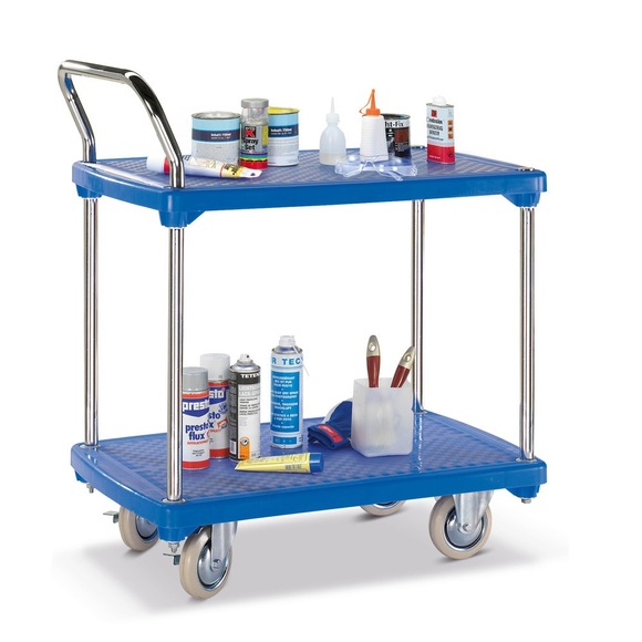 BASIC Kunststoff-Transportwagen, 2 Kunststoff-Böden, Tragkraft 200 kg