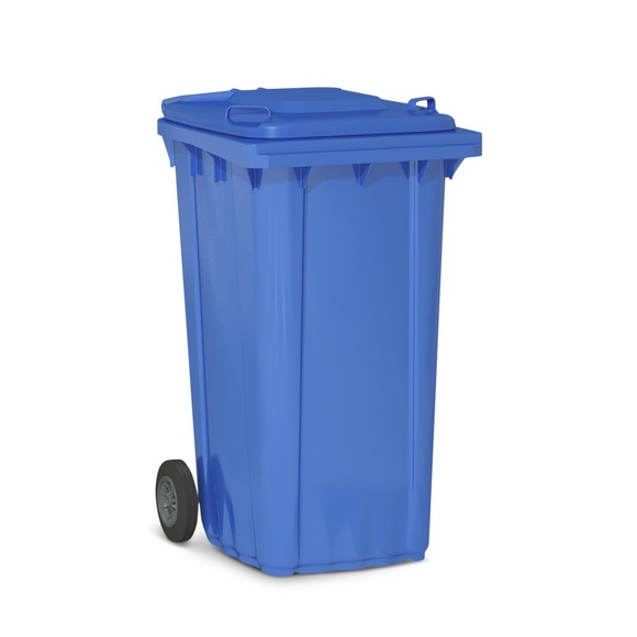 Kunststoff-Mülltonne mit Rollen, 240 Liter, blau