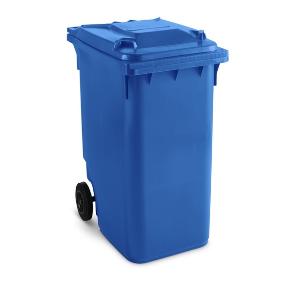 Kunststoff-Mülltonne mit Rollen, 360 Liter, blau