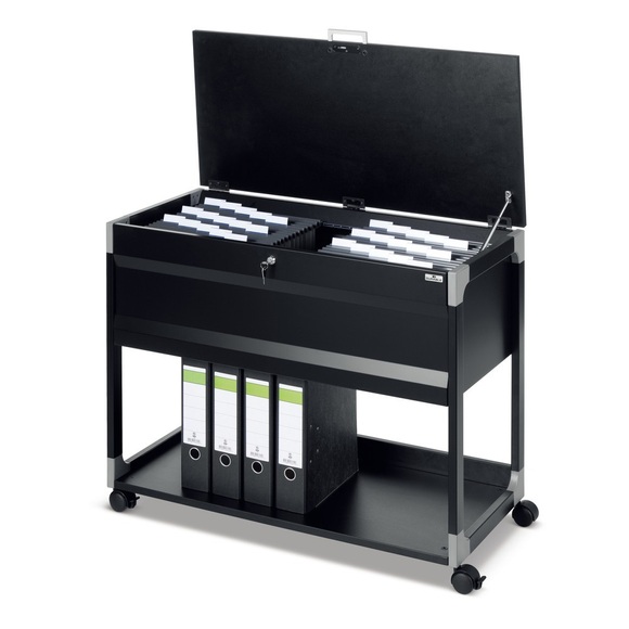 DURABLE Hängemappenwagen mit Deckel für 100 Mappen, 1 Etage, 1 Ablageboden schwarz