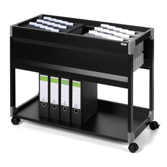 DURABLE Hängemappenwagen für 100 Mappen, 1 Etage, 1 Ablageboden schwarz