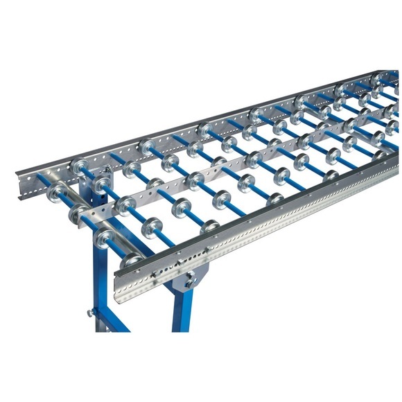 Leicht-Röllchenbahn, Stahlröllchen, Ø 48 mm, LxB 3.000 x 300 mm, Achsabstand 150 mm