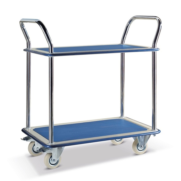 BASIC Leichter Tischwagen, TK 120 kg, 2 Stahlblech-Böden