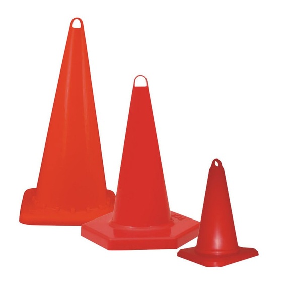 Leitkegel aus PP, hart, Höhe 320 mm, rot