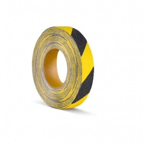 m2-Antirutschbelag™, verformbar, Rolle, Breite 25 mm, schwarz-gelb