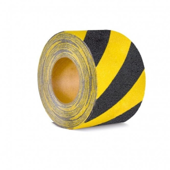 m2-Antirutschbelag™, verformbar, Rolle, Breite 100 mm, schwarz-gelb