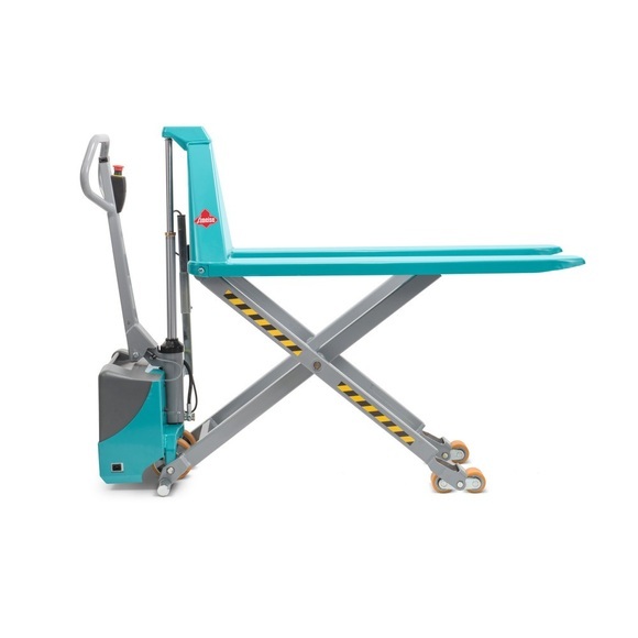 Ameise® Scheren-Hubwagen elektrohydraulisch, TK 1.000 kg, GL 2.000 mm, Polyurethan