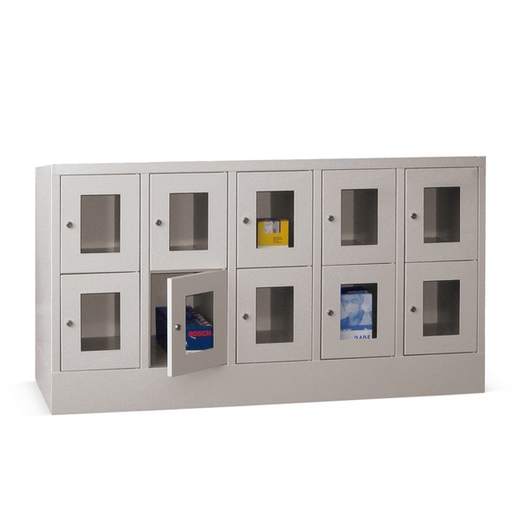 PAVOY Schliessfachschrank mit Sichtfenster, 5 x 2 Fächer, HxBxT 855 x 1.530 x 500 mm
