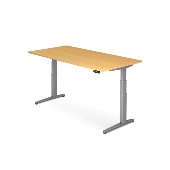 Schreibtisch mit Memoryschalter, C-Fuss höhenverstellbar, BxT 1.200 x 800 mm, Buche