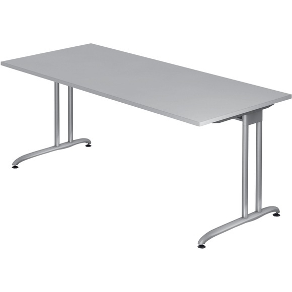Schreibtisch Akzent, C-Fuss Gestell, BxT 1.800 x 800 mm, grau