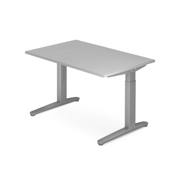 Schreibtisch, C-Fuss höhenverstellbar, BxT 1.200 x 800 mm, grau