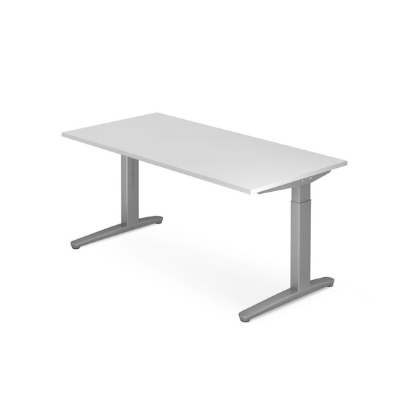 Schreibtisch, C-Fuss höhenverstellbar, BxT 1.600 x 800 mm, weiss