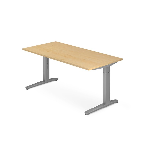 Schreibtisch, C-Fuss höhenverstellbar, BxT 1.600 x 800 mm, Ahorn