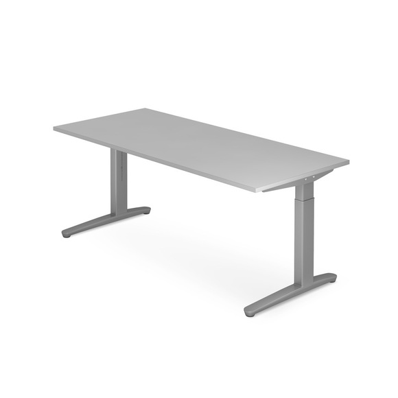 Schreibtisch, C-Fuss höhenverstellbar, BxT 1.800 x 800 mm, grau