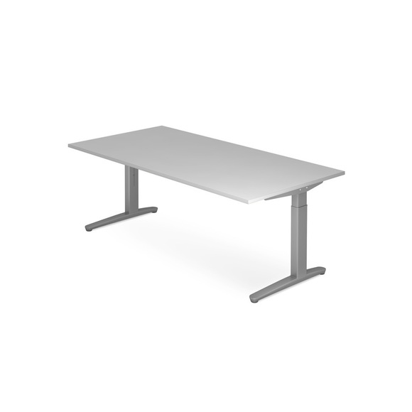 Schreibtisch, C-Fuss höhenverstellbar, BxT 2.000 x 1.000 mm, grau