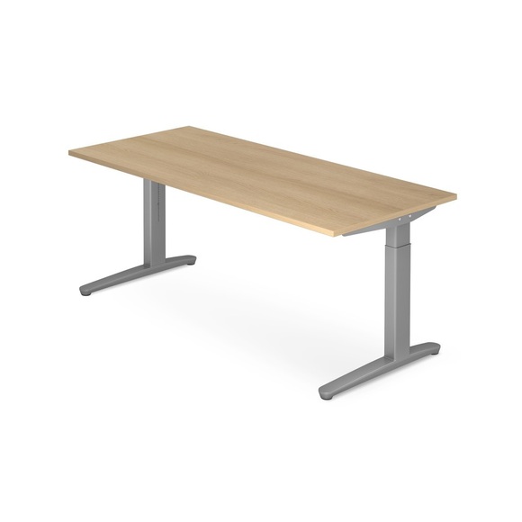 Schreibtisch, C-Fuss höhenverstellbar, BxT 1.800 x 800 mm, Eiche