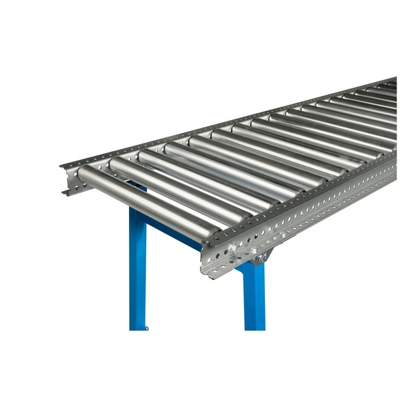 Schwerlast-Rollenbahn, Stahlrohrrollen, Ø 50 mm, LxB 1.000 x 800 mm, Achsabstand 100 mm