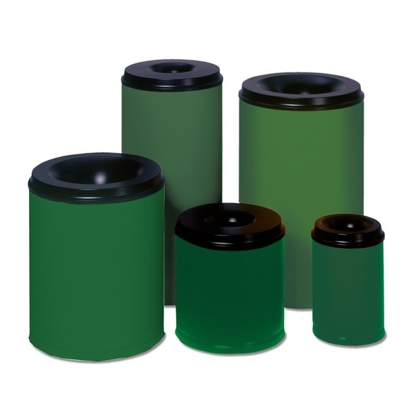 VAR® Sicherheits-Papierkorb, feuersicher, 80 Liter, smaragdgrün