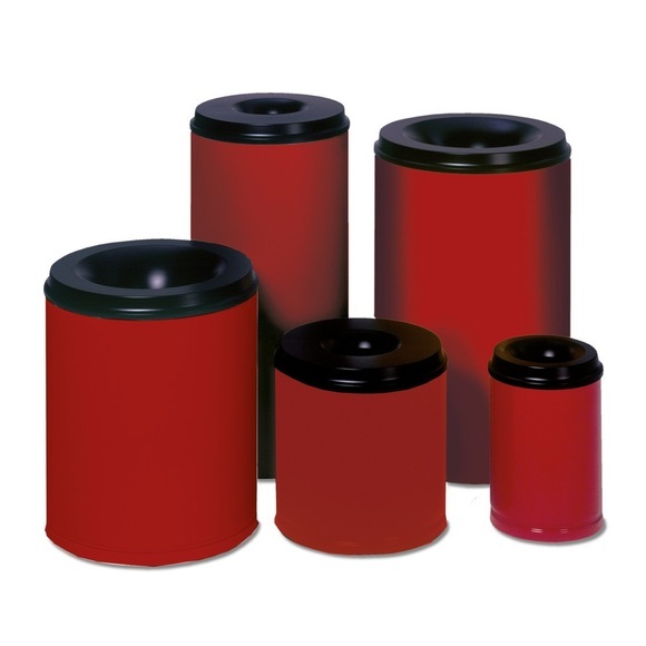 VAR® Sicherheits-Papierkorb, feuersicher, 50 Liter, feuerrot
