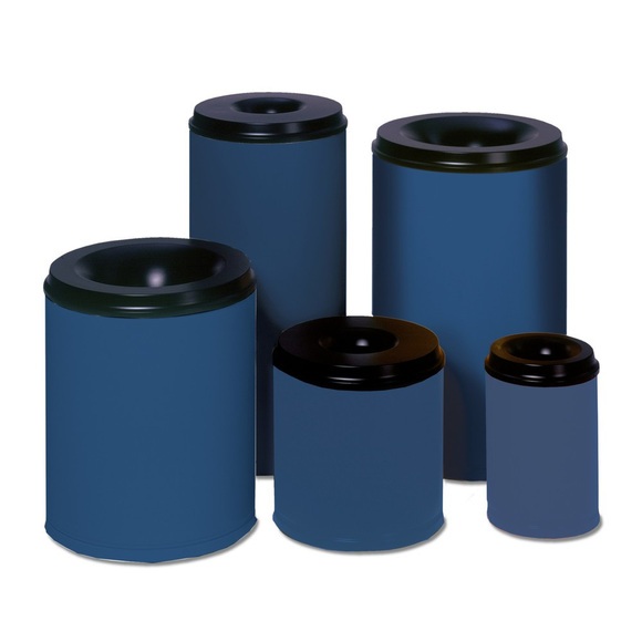 VAR® Sicherheits-Papierkorb, feuersicher, 110 Liter, enzianblau