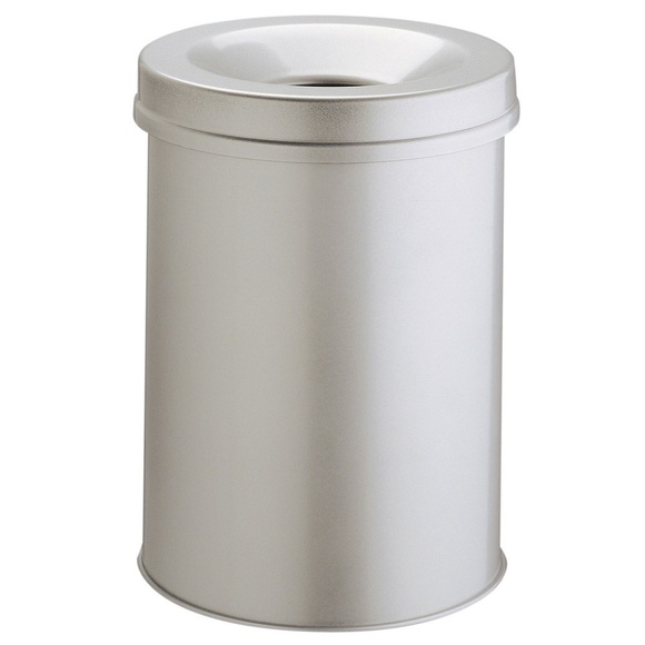 Papierkorb 15 l Durable Stahl (Ø x H) 260 mm x 357 mm Grau Flammlöschende Deckelkonstruktion 1 St.