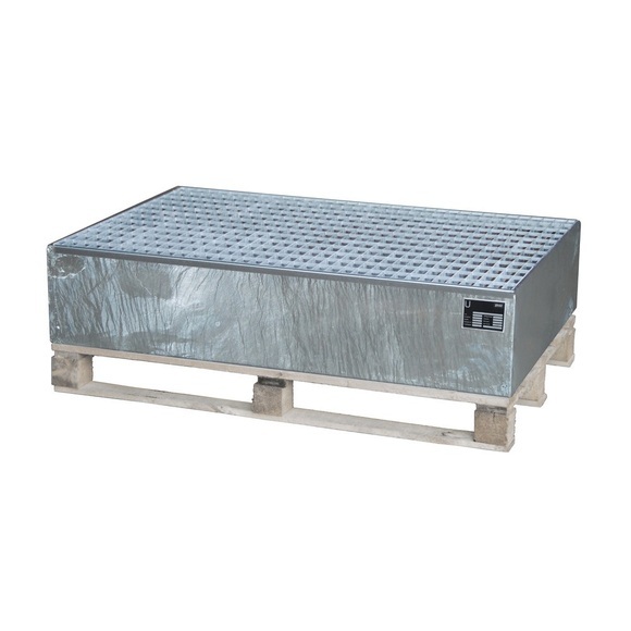 Paletten-Aufsatzwanne, HxBxT 185 x 1.200 x 1.200 mm, ohne Gitterrost, feuerverzinkt