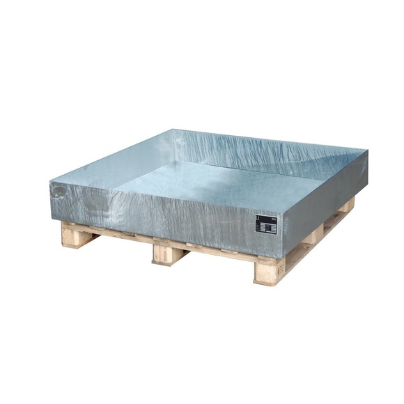 Paletten-Aufsatzwanne, HxBxT 260 x 800 x 1.200 mm, inkl. Gitterrost, feuerverzinkt