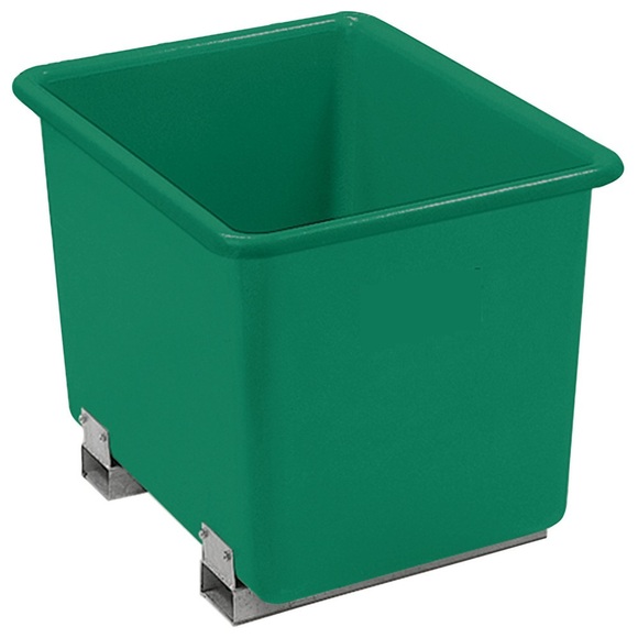 CEMO Rechteckbehälter aus GFK, mit Staplertaschen, 1.100 Liter, grün