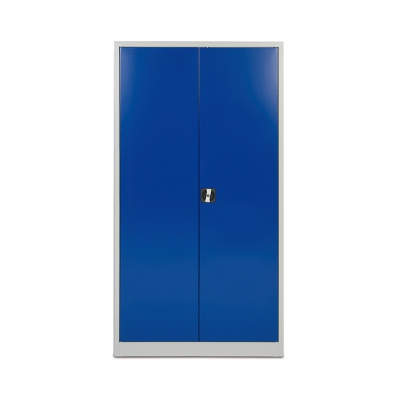 BASIC Werkstatt-Flügeltürschrank, HxBxT 1.800 x 800 x 380 mm, lichtgrau/enzianblau