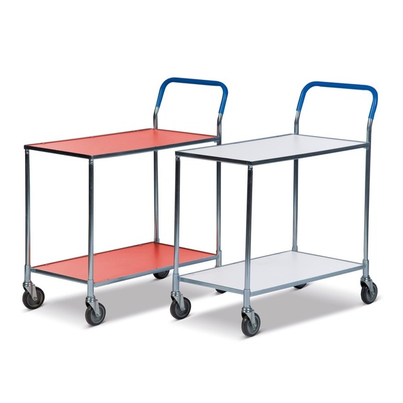 Tischwagen mit Laminat-Böden, rot