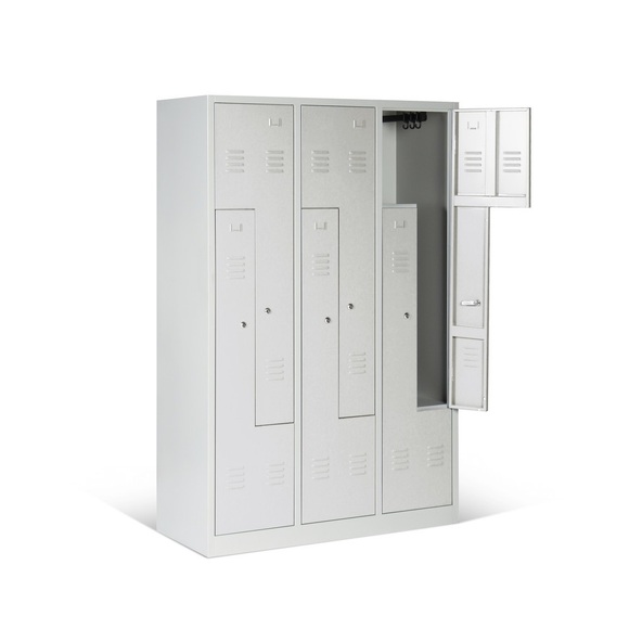 BASIC Z-Garderobenschrank mit 6 Abteilen, HxBxT 1.800 x 1.200 x 500 mm