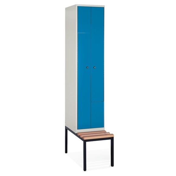 C+P Z-Garderobenschrank Classic mit Sitzbank + Falttüren, 2 Abteile