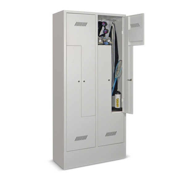 PAVOY Z-Garderobenschrank, 4 Abteile, HxBxT 1.850 x 830 x 500 mm