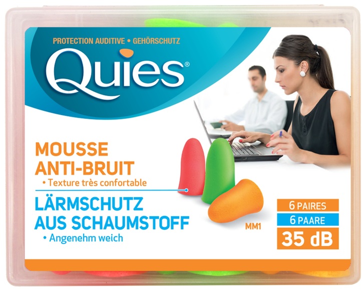 Quies Lärmschutz aus Schaumstoff NEON (12 Stück)