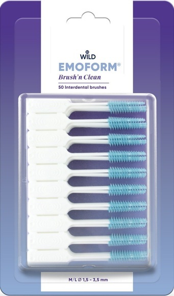 EMOFORM brush n clean 200 Stück Aktion, Metallfreie Interdentalbürsten, für schmale und grosse Zwischnraüme, sanft, einweg, Mehrmals brauchbar