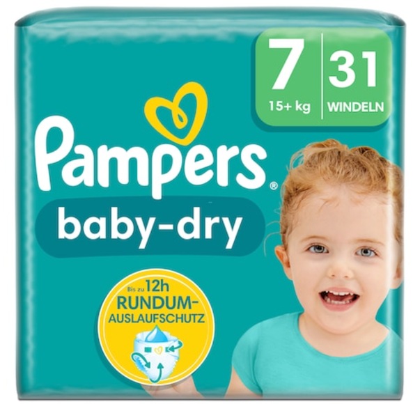 Pampers Baby Dry Gr7 15+kg Extra Large Sparpack (31 Stück)