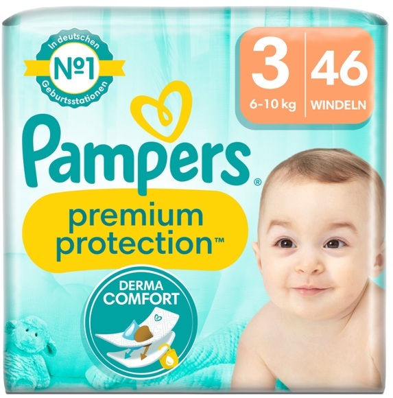 Pampers Premium Protection Gr3 6-10kg Midi Sparpack (46 Stück)