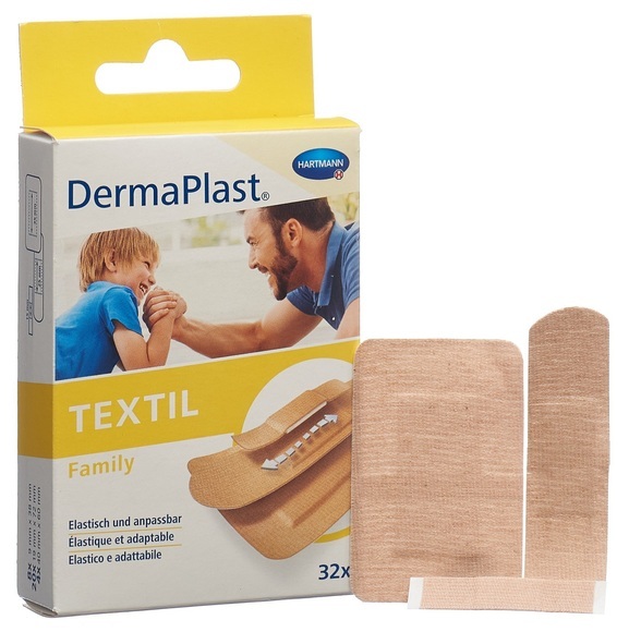 DermaPlast Family Packung Strips, 3 Grössen 32Stk