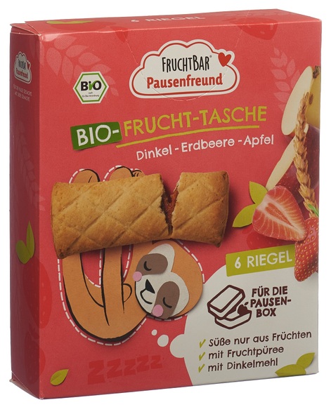 FRUCHTBAR® Pausenfreund Bio-Frucht-Tasche Dinkel-Erdbeere-Apfel 6 x 22 g ab dem 3. Jahr