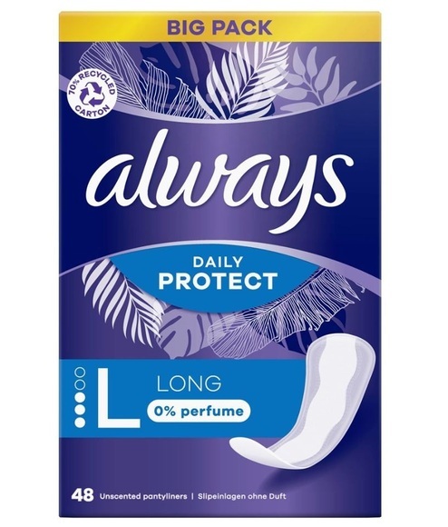 Always Slipeinlagen Daily Protect Long ohne Duft Big Pack (48 Stk)
