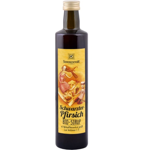 SONNENTOR Schwarztee-Pfirsich Sirup (500 ml)