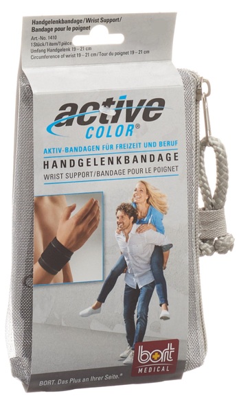 bort ActiveColor Handgelenkbandage M -19cm schwarz (1 Stück)