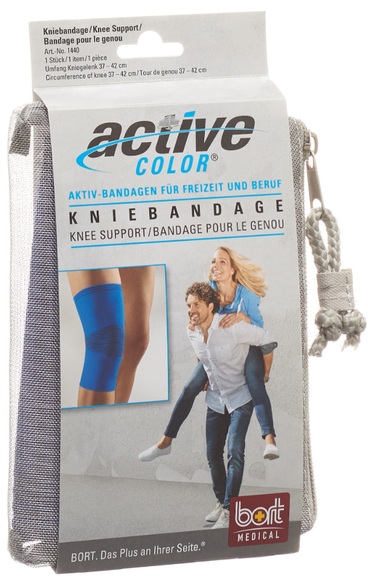 bort ActiveColor Kniebandage XL +42cm blau (1 Stück)