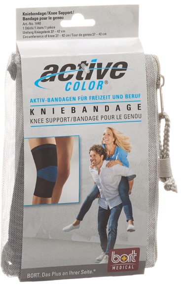 bort ActiveColor Kniebandage XL +42cm schwarz (1 Stück)