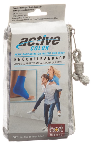 bort ActiveColor Knöchelbandage M -23cm blau (1 Stück)