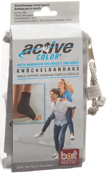 bort ActiveColor Knöchelbandage M -23cm schwarz (1 Stück)