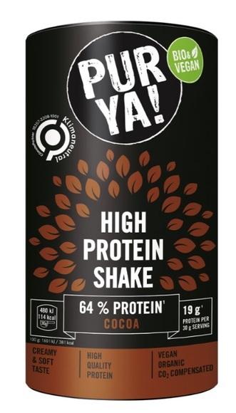 PUR YA! Vegan High Protein Shake Cocoa Bio (500 g)