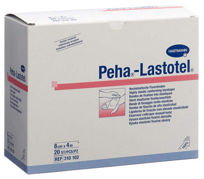 Peha-Lastotel Fixierbinden 8cmx4m (20 Stück)