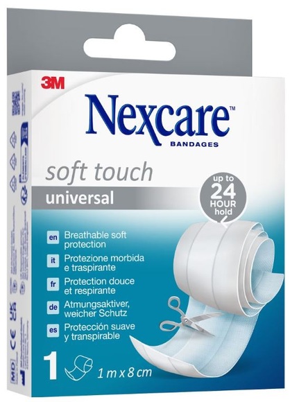 3M Nexcare Soft Touch universal Band 1mx8cm (1 Stk)