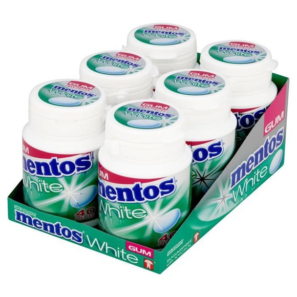 Mentos White - Green Mint Gum (6x75g)